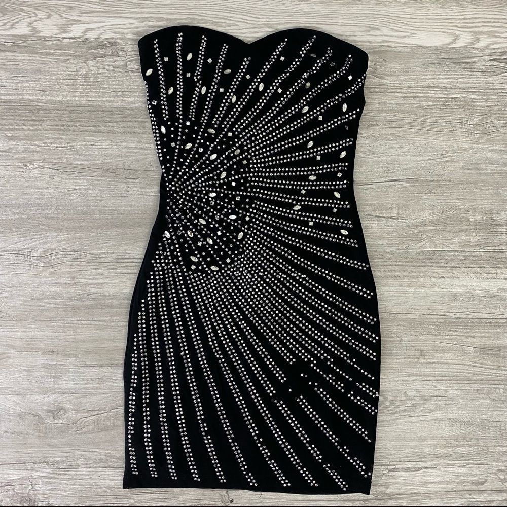 NWOT Eden Sky Black Crystalized Sweet Heart Dress